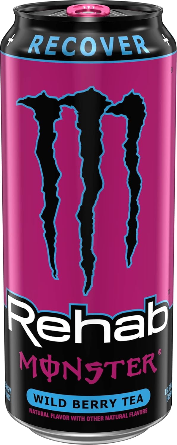 Monster Rehab Wild Berry Tea, 16 Oz Cans - Pack of 24