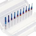 thumbnail image 3 of Lefu 10Pcs 1/8'' Shank Nano Blue Coat End Mills CNC Router Bits Set 0.8mm, 3 of 8