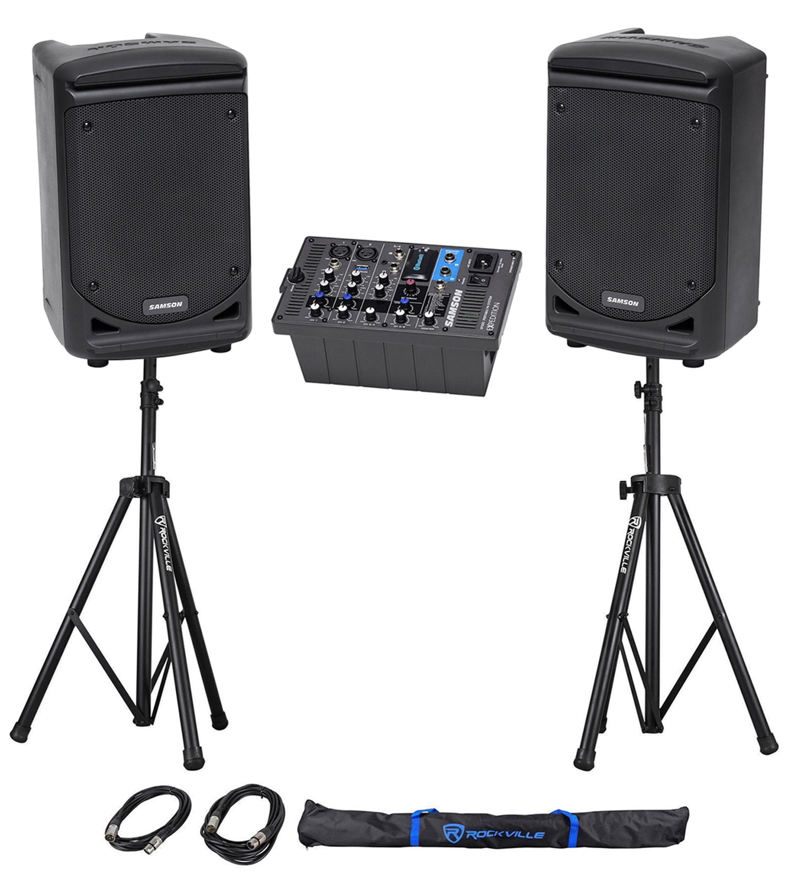 Samson Expedition XP300 300w Portable 6" Bluetooth PA DJ Speakers+Mixer