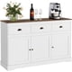 thumbnail image 1 of Keyluv White Buffet Cabinet Storage Sideboard Farmhouse Server Bar Wine Cabinet with 3 Drawers & 3 Doors Adjustable Shelves Cons My Lux Decor Round, 1 of 6