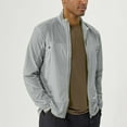 thumbnail image 3 of Mens Lightweight Jacket Casual Outdoor Windbreaker Stand Collar Jacket Sport Hiking Running with Pockets Gray L, 3 of 6