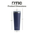 thumbnail image 5 of RTIC 28 oz Ceramic Lined Everyday Tumbler, Spill-Resistant Straw Lid, Navy, 5 of 7