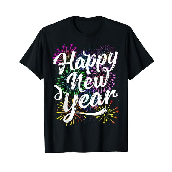 Happy New Year Party Supplies 2025 Family Matching Fireworks T-Shirt