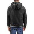 thumbnail image 2 of Men's New York Fleece Lined Removable Hood Windbreaker Zipper Puffer Jacket (Black, XL), 2 of 4