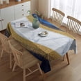 thumbnail image 2 of Blue Gold Wave Marble Pattern Rectangle Tablecloth 60"x84",Waterproof Polyester Rectangle Table Cloth, Wipeable Spillproof Polyester Tablecloth for Dining, Camping, Indoor and Outdoor, 2 of 5