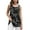 D-Black Leaves, variant on Women's Sleeveless Chiffon Tank Top Double Layers Casual Blouse Tunic,White,2XL
