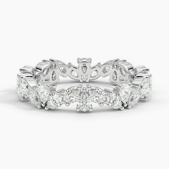 Golden Jewel Pear Cut Excellent 1.8 Ct Diamond Ring For Women - White Gold Plated 14K Diamond Ring - Eternity Diamond Ring for Women - Simple Band Diamond Ring for Women - Birthday Gift