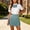Army Green, variant on Women'S Solid High Waist Pleated Mini Skirt A-Line School Uniform Skirt with Bow Purple-D L