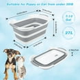 thumbnail image 2 of 7.13 Gal/27L Raised Collapsible Dog Bathtub with Drain Hair Catcher, Multifunctional Pet Washtub for Small to M Dog, Portable Puppy Tub Cat Shower Basin Laundry Basket Storage Organize Bucket, 2 of 16