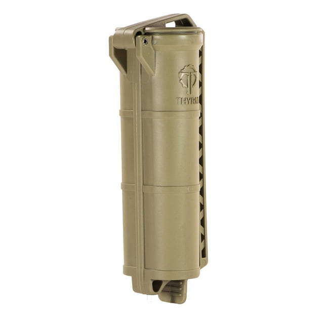 Thyrm Cellvault Xl - Estuche De Almacenamiento De Batería (Tierra Plana Y Oscura) Para Pilas Aa Aaa Cr123 18650, Equipo De Supervivencia Fabricado En Estados Unidos