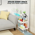 thumbnail image 6 of Cshidworld 3 Tier Rolling Utility Cart with 3 Hanging Cups 4 Hooks Handle and Lockable Casters, 6 of 7
