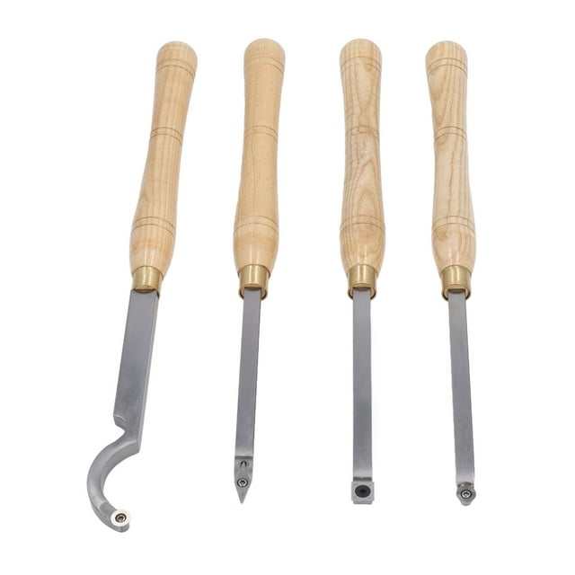 Ensemble d'Outils de Tournage de Tour, 4 Pcs Manche de Manchurien d'Outil de Tour pour Travail du Bois