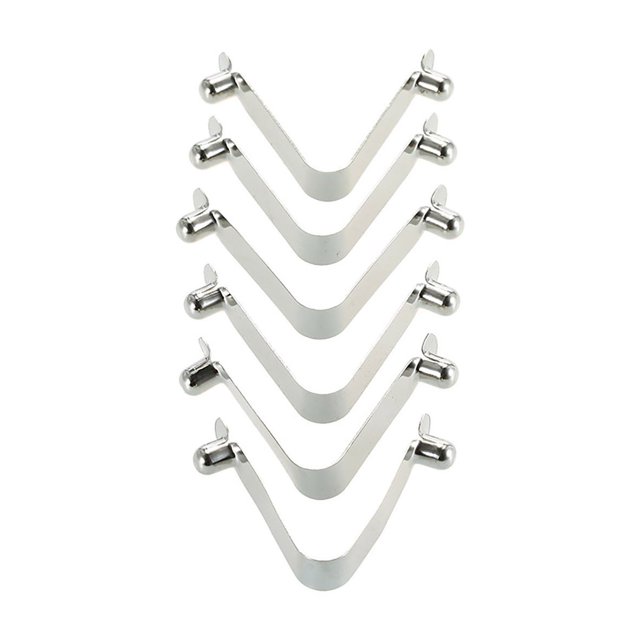 Lot de 6 Pinces à Ressort en Acier pour Arbres de Kayak - Design Creux à Double Tête 6mm, Résistant à l'Étirement et Durable, Compatible avec Tubes Ronds/carrés, Portée de Poids 20g-140g (Options : 6/6.3/8/9mm Simple)