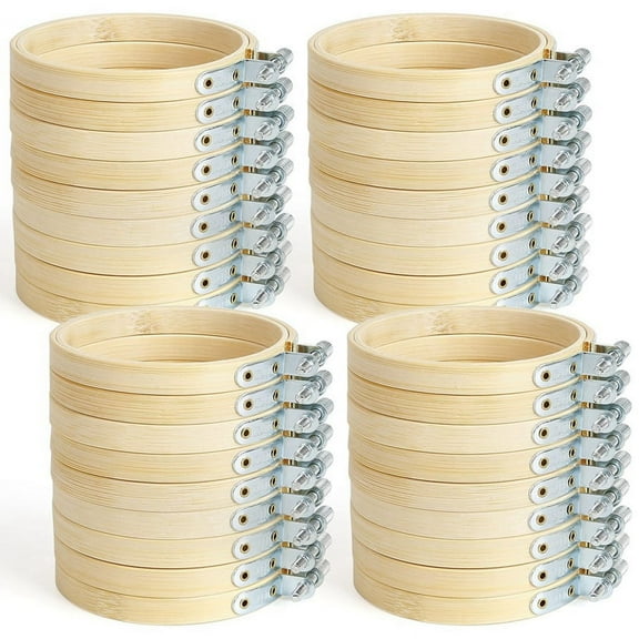 36Pieces 3Inch Embroidery Hoop Mini Embroidery Hoop Bamboo Round Hoop for DIY Craft Needlework, Sewing and Crafts 8cm