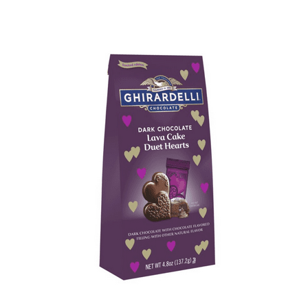 Ghirardelli Valentine's Dark Chocolate Lava Cake Duet Hearts Bag - 4.8oz