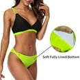 thumbnail image 3 of Attraco Women V Neck Bikini Set High Cut Bathing Suits 2 Piece Tie Back Swimsuits, 3 of 7