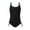 Black - Contrasting Colors, variant on BULLPIANO 9-16 Years Girls One Piece Swimsuits Kids Solid Adjustable Strap Ribbed Bathing Suit Swimwear with Removeble Chest Pads