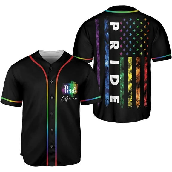 Rainbow Pride LGBT Love is Love Baseball Jersey for Men Women, LGBT Pride Month Jerseys, LGBT Unisex Shirt (S)