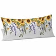 thumbnail image 2 of Sunflowers Body Pillow Covers 20"x54", Yellow Purple Floral Watercolor Botanical Farmhouse Soft Brushed Microfiber Breathable Throw Pillow Covers, Pillowcase with Zipper for Couch Sofa Bedroom, 2 of 9
