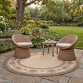 thumbnail image 3 of Safavieh Courtyard Eva Oriental Indoor/Outdoor Area Rug, Natural/Brown, 6'7" x 6'7" Round, 3 of 13