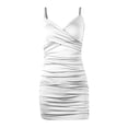 thumbnail image 5 of Vestido sexy sin mangas, plisado y ajustado, con tirantes finos, para fiesta o club, para mujer, 5 of 5