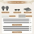 thumbnail image 3 of 1 Inch Wood Double Curtain Rods for Windows 72 to 144 Inches (6-12 Feet), Heavy Duty Decorative Drapery Rods 66 to 120 inch, Black Leaf Pattern Finials, 3 of 9