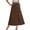 Brown, variant on Turilly Summer Skirts for Women Elastic High Waist Flared Midi Skirt Solid Color Soft Daily Casual All Match Skirt