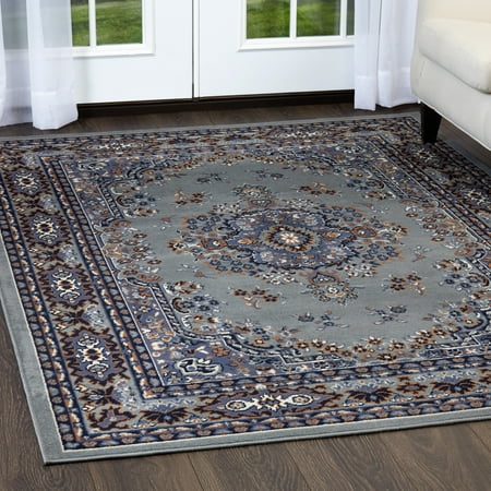 Medallion Rug - Home Dynamix Premium Silver Traditional Medallion Area Rug