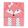 Hudson Baby Infant Girl Hooded Towel and Five Washcloths, Girl Fox, One Size