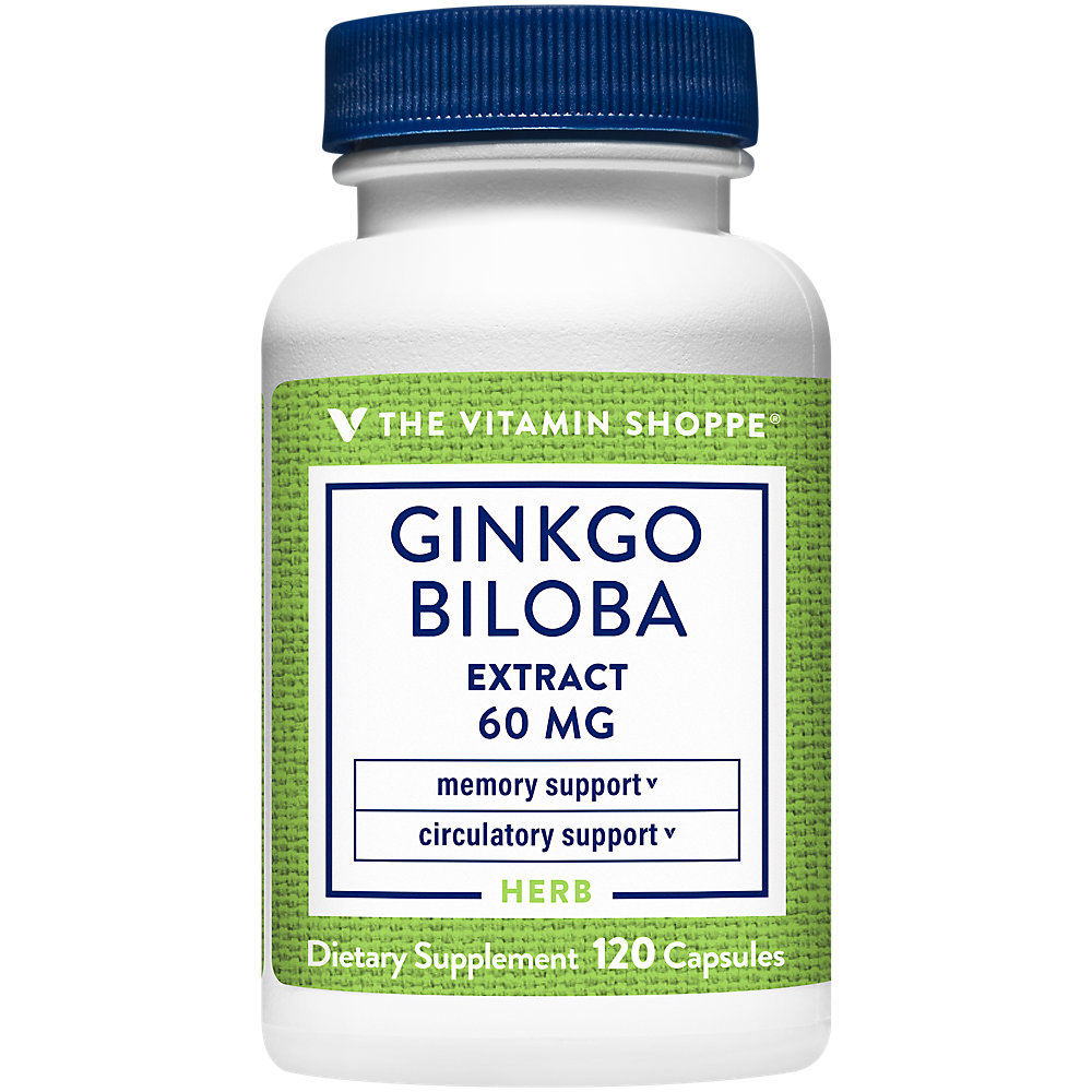The Vitamin Shoppe Ginkgo Biloba Extract 60MG 24 Ginkgo