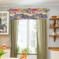 thumbnail image 3 of Yayeee Kitchen Valance Rod Pocket 54" x 18" Living Room Window Curtain, Green Floral Wave, 3 of 6