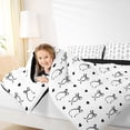 thumbnail image 4 of jejeloiu Ribbon Cute Bowtie Full Size Comforter Sets,Kawaii Black Loves Bedding Sets For Teens Reversible 3-Piece, 4 of 8