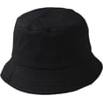 thumbnail image 3 of CoCopeaunts Black Bucket Hat Men Summer Sunscreen Cotton Women Pure Color Beach Cap Outdoor Lightweight Foldable Fisherman Hat, 3 of 8