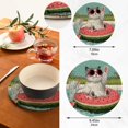 thumbnail image 3 of Wobogo Party Kitty Trivets Potholders Set of 2 Cotton Woven Round Hot Plate Mats for Hot Dishes Bowls Teapots, 3 of 7