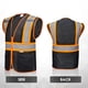 thumbnail image 2 of Chaleco de seguridad SULWZM con bolsillos reflectantes con cremallera XXL negro, 2 of 6