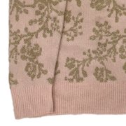 Womens Soft Pink & Gold Floral Print Pull-Over Sweater XX-Large
