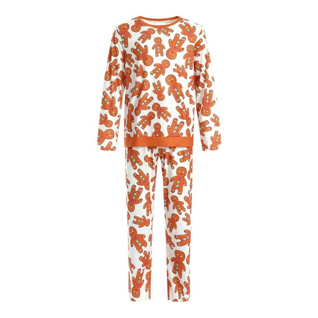 FOCUSNORM Pyjamas de Noël Parent-Enfant, T-shirt Imprimé Dessin Animé, Combinaison, Pantalon
