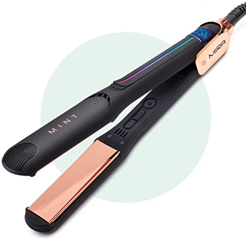 Professional Series MIRA Titanium Flat Iron Hair Straightener for Thick & Fine Hair | Powerful Single-Pass Straightening Iron | Straightener & Curling Iron in One | 1 1/4 Inch Wide Flat Iron by MINT