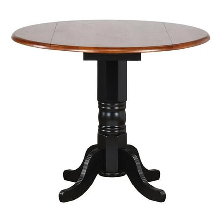 Pemberly Row Contemporary 42 Extendable Wood Pub Table in Black