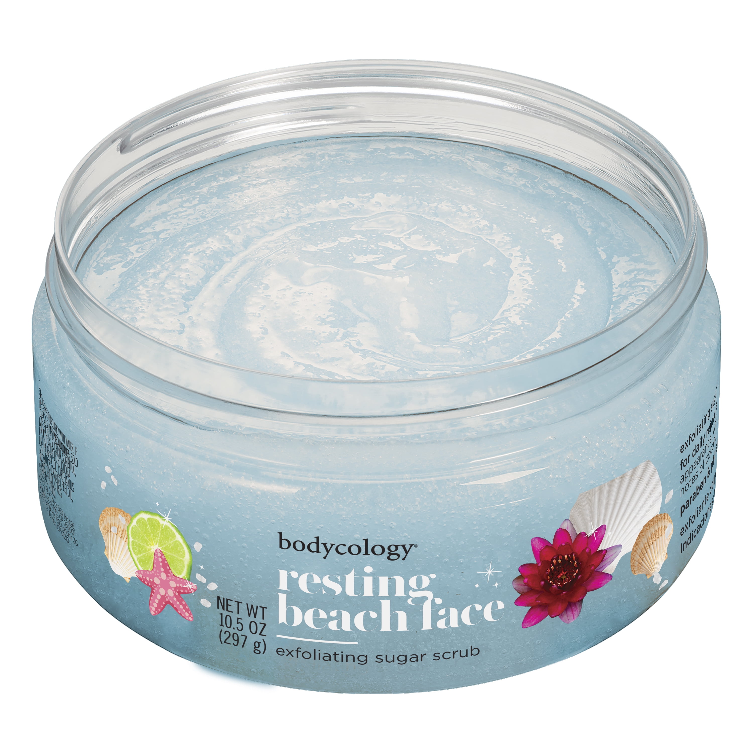 Bodycology Resting Beach Face Exfoliating Sugar Scrub, 10.5 oz