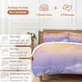 thumbnail image 6 of 3 Piece Cloud in the Sky Sunset Duvet Cover Set Queen Size, Microfiber Comforter/Quilt Cover with Corner Ties and 2 Pillowcases, Mountain Nature All Season Soft Bedding with Zipper Closure, 6 of 8