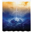 thumbnail image 3 of Ambesonne Nature Shower Curtain, Big Bolt Hits Planet, 69"Wx84"L, Yellow Blue, 3 of 5