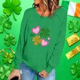 thumbnail image 5 of Craaazy Women's Long Sleeve St Patricks Day Tshirts with Green Shamrock, 5 of 6