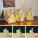 thumbnail image 2 of Adornos navideños de cerámica blanca para casa, luces LED, decoración para el hogar, festival, cono, decoración de escritorio, luz navideña, 2 of 5
