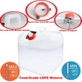 thumbnail image 2 of 80gallon(300litres) Water Storage Containers, Emergency Water Storage 15pcs×5.3gallon/20l，Collapsible Water Containers, BPA Free 5Gallon Water Jug Water Tank with Spigot For Fishing, Camping., 2 of 2