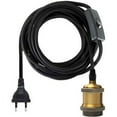 thumbnail image 1 of Casquillo E27 con interruptor, cable de tela de 1,2 metros, cable eléctrico para bombilla/casquillo Edison, lámpara colgante retro/lámpara creativa, adaptador de lámpara, latón vintage, 1 of 5
