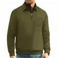 thumbnail image 1 of pstuiky camisas de manga larga para hombre, Camisa con capucha y cuello con media cremallera para hombre, color liso, Return to the Ancients, bolsillos voluminosos camisetas de hombre l, 1 of 3