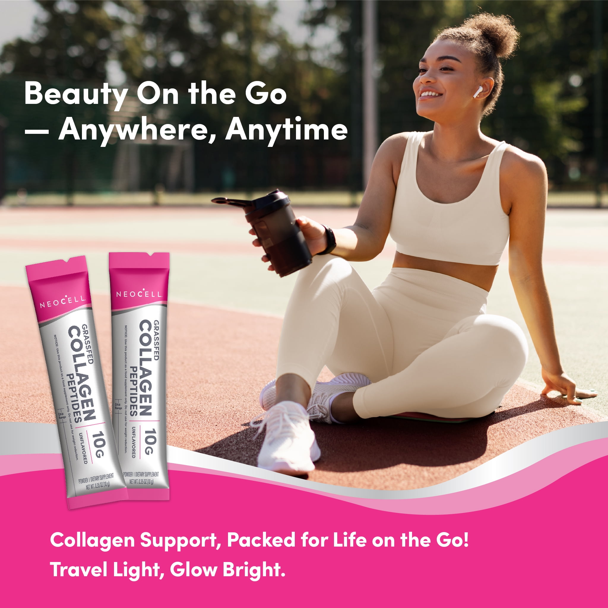 Grass Fed Collagen Peptides | 20 Collagen Stick Pack | Unflavored Powder for Men and Women | by NeoCell
