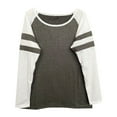 thumbnail image 4 of Tops for Women Fashion Striped Color Block Crew Neck Long Sleeve Pullover Tunic Shirts Relaxed Fit Casual Workout Basic Casual Outfits Clothes 2025, 4 of 6