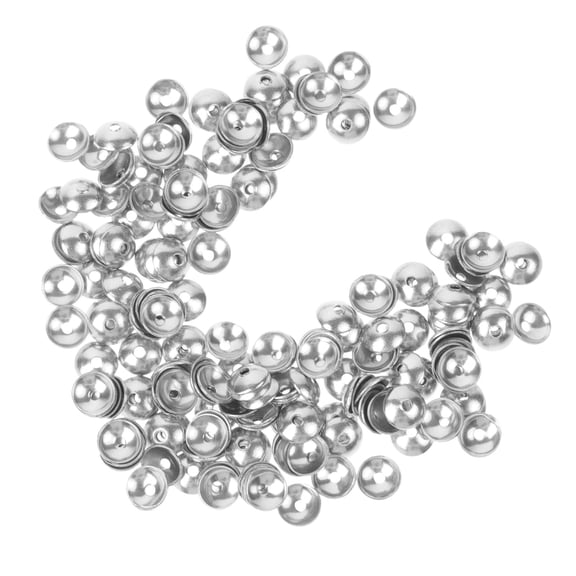 Luxshiny 200Pcs Plated Silver Stainless Steel Bead Caps for DIY Bracelets Necklace Jewelry Crafts